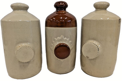 Steintopf Wärmflasche Bettwärmer 3er Set Vintage 50er Jahre verschiedene Fabrikate