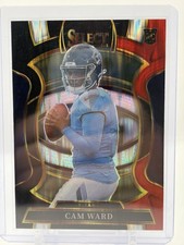 CAM WARD ROOKIE CONCOURSE Black and Red Prizm Shock 2025 Panini Select CARD #26