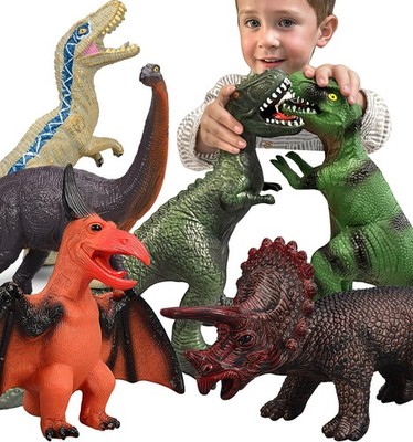 Gzsbaby 6 Piece Jumbo Dinosaur Toys for Kids 3-5 and 6 Set, Multi-color