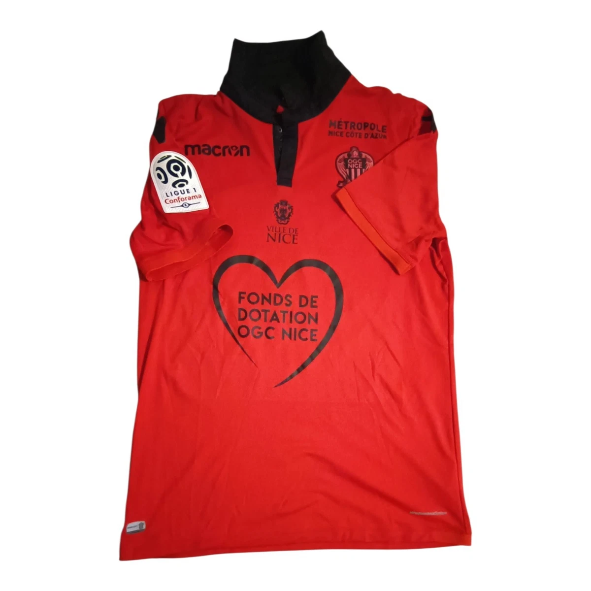 Maillot De Foot OGCN Nice 2014 - Blanc, Manches Courtes, Taille XL, Porté