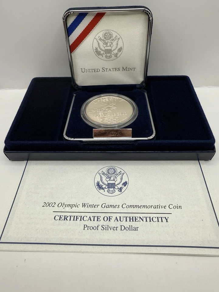 2002 Salt Lake Winter Olympics Proof Silver Dollar • Box & COA US Mint - Image 4 of 4