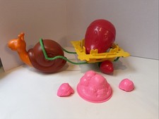 Vintage 80s Strawberry Shortcake Escargot Snail Cart/Playset