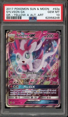 Pokemon Sylveon GX Yellow A Alt Art Guardians Rising #92a PSA 10 Gem Mint