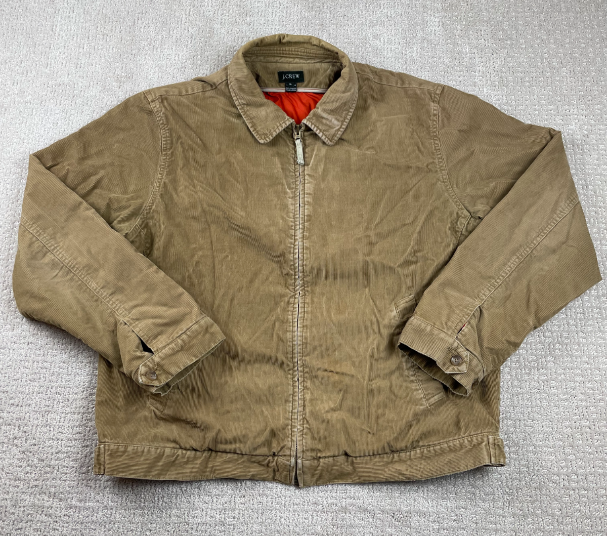 J Crew Jacket Mens XL Corduroy Bomber Quilt Lined Full Zip Workwear Vintage Y2K