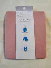 Time & Tru Multi-Wear Wrap Shaw Scarf One Size  - Solid Pink