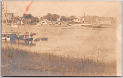 Lewis Bay Hyannis Massachusetts Cape Cod Fishing Shacks Photo Postcard RPPC