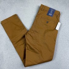 GAP Mens 34x32 Skinny Fit Brown Chinos Casual Dress Pants NWT