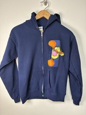 Tigger Disney Store Zipper Hooded Sweatshirt Vintage Youth Medium
