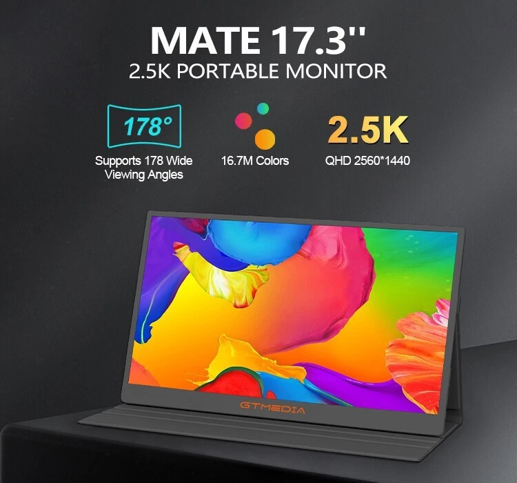 17.3'' QHD 2560 x 1440 165Hz HDR10 Portable Gaming Monitor Screen for Laptop New - Image 4 of 4