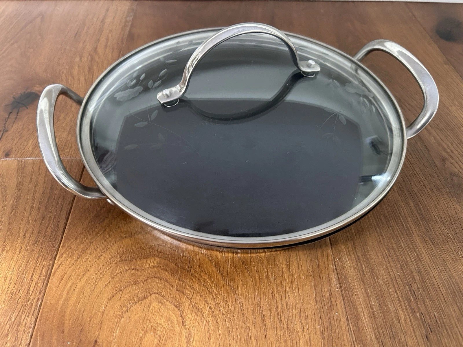 Princess House 9" Stainless Steel Nonstick Griddle Pan Round Etched Glass Lid
Opens in a new window