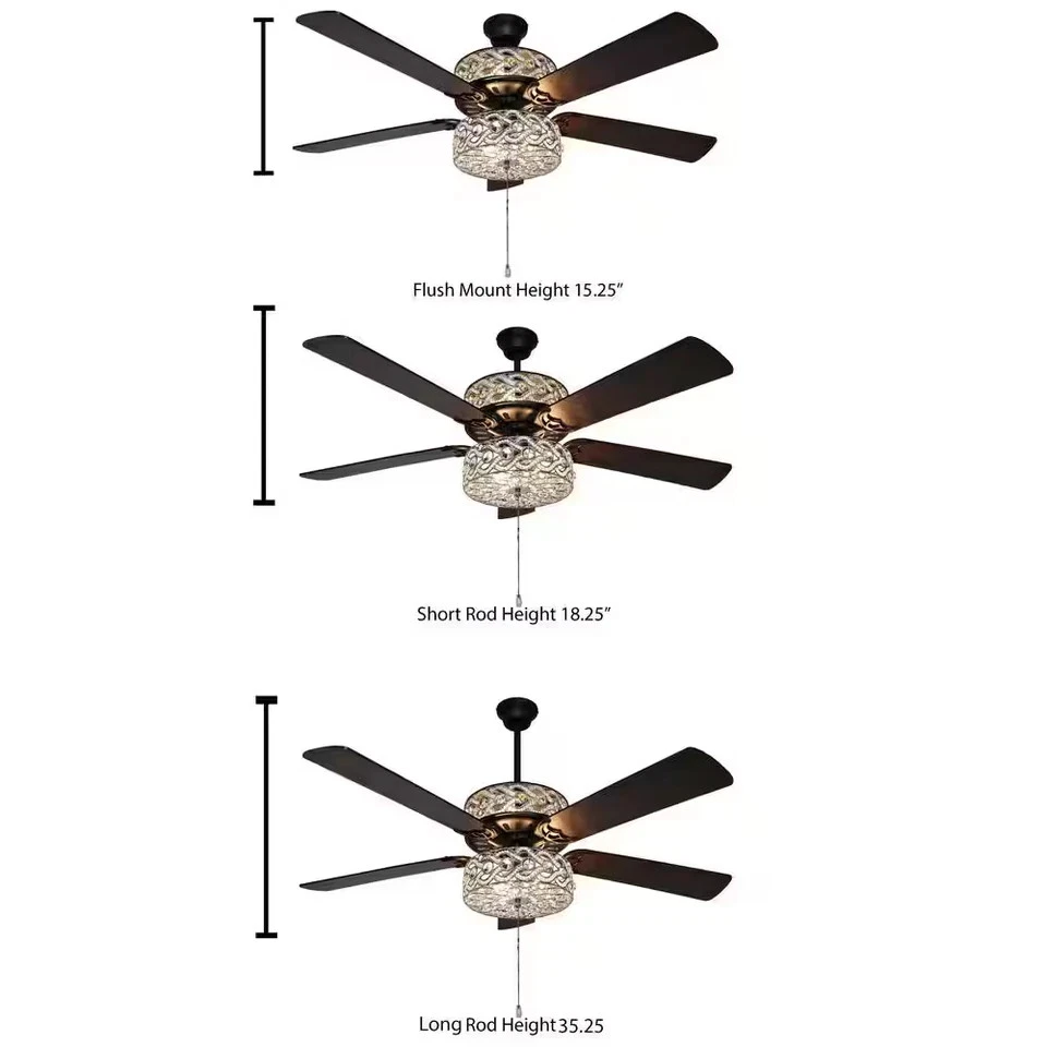 River of Goods Gracie Grand 52 in. Silver with Clear Crystal LED Ceiling Fan - Image 2 of 4
