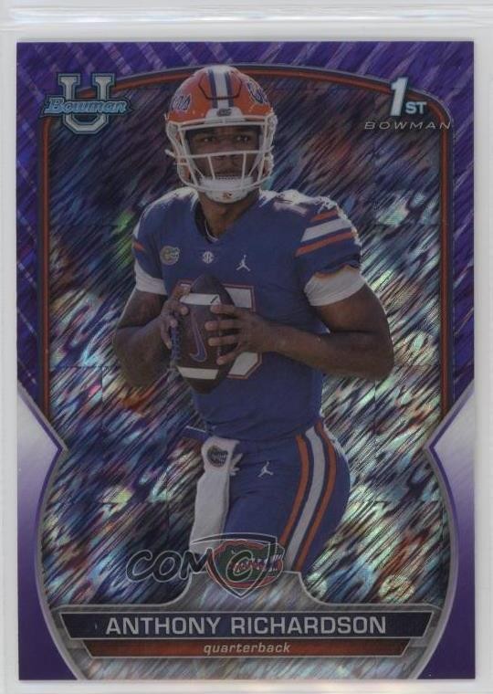 2022 Bowman U Chrome Purple Shimmer Refractor Anthony Richardson #65 0i7l