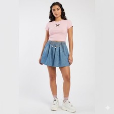 Minifalda plisada Abercrombie & Fitch Y2K 6 patinadores Preppy Academia mezcla de lino