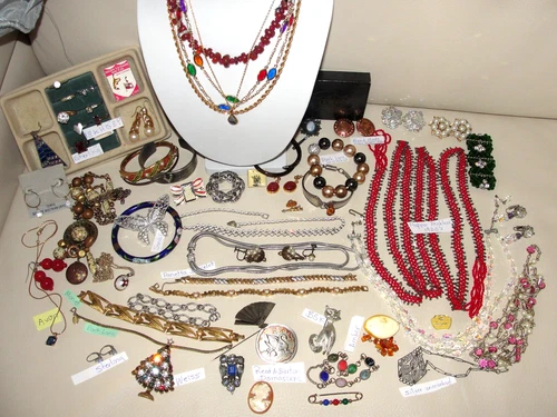 Vintage High End Rhinestone Crystal Costume Jewelry Lot WEISS MONET AVON + 925