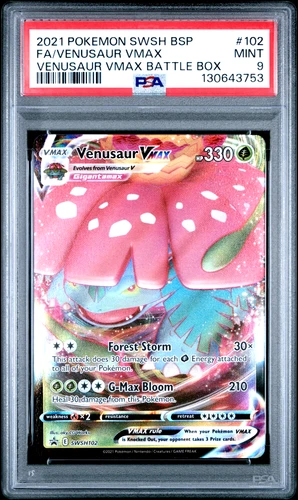 Venusaur VMAX SWSH102 - Black Star Promo - Pokemon Card - PSA 9
