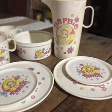 Vintage Chilton Globe Barbie Plates Pitcher Cups Pot Lot 12 piece