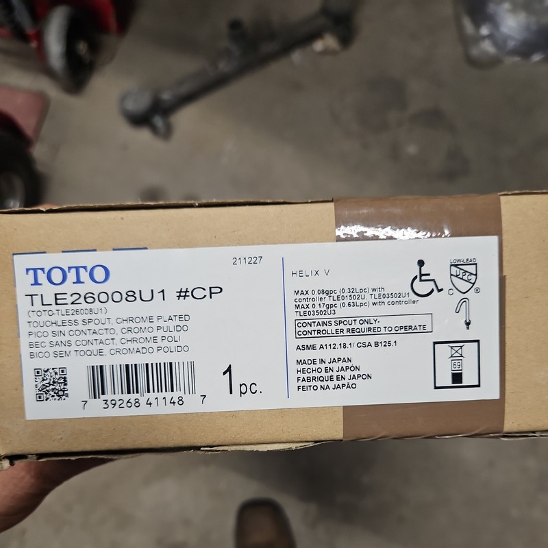 TOTO TLE26008U1#CP Touchless Faucet 1/2" Brass 0.5 GPM Polished Chrome