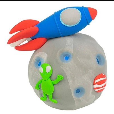 Fizz Creations Dough Light Eye Catching Light Up Rocket With Alien And Planet