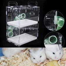 Deluxe 2-Levels Acrylic Hamster Palace Mouse Habitat Gerbil Home Cage Rat House