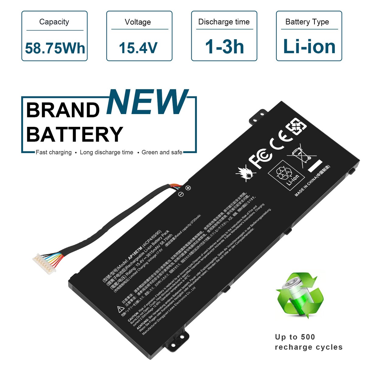 Acer AP18E7M 15.4V Li-Ion Battery For Nitro 5 AN515-54 AN517-51