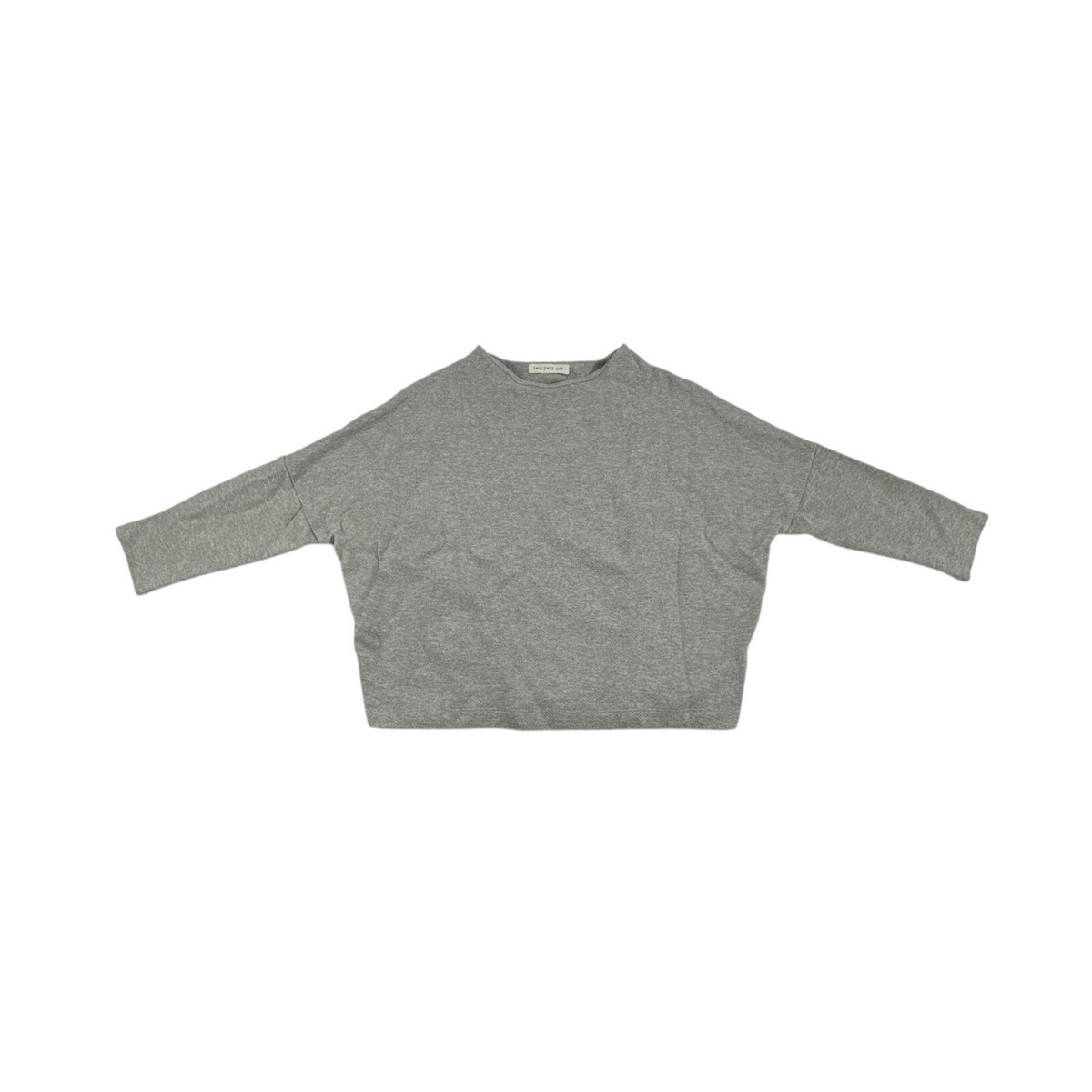 Two Days Off Size Large Mizue Sweatshirt French Terry Long Sleeve Dolman Gray
