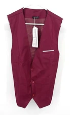 Coofandy Men's V-Neck Suit Vest Burgundy Size Small NWT