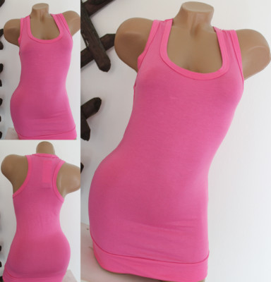 Damen Tank Top Long Top Shirt in vielen farben  S - L NEU 