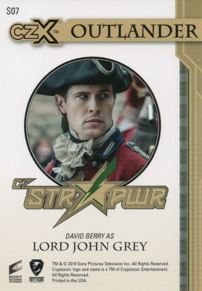 Outlander CZX, Green STR PWR Chase Card Lord John Grey S07 #31/55 - Image 2 of 2