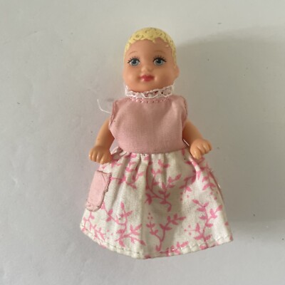 Mattel Krissy Barbie Doll Jointed in Pink Dress Blonde Hair Blue Eyes