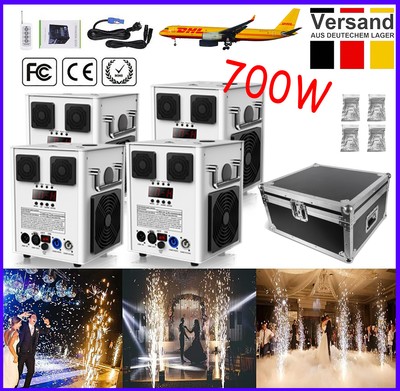 4Pcs Cold Spark Machine mit Flight Case Sparkular Funkenmaschine DMX DJ Bühnen