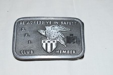 Vintage SRI CLUB MEMBER INTERNATIONAL HARVESTOR Ad EAGLE BELT BUCKLE SAFETY