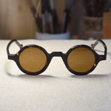 Round John Lennon polarized sunglasses tortoise acetate glasses frame brown lens