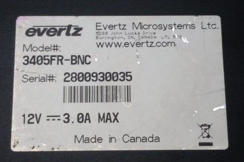 Evertz 3405FR-BNC Fiber Optic SFP BNC Frame - Picture 7 of 7