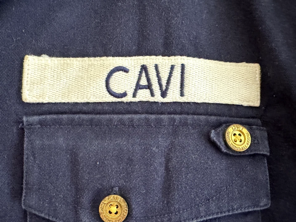 CAVI Military Style Shirt Short Sleeve Navy Blue Size XL - Image 3 of 4