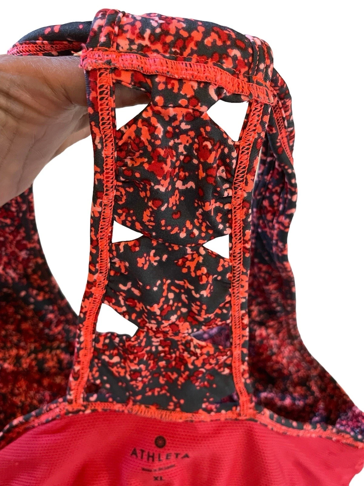 athleta coral racerback scrunch work out tank-top