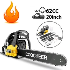 COOCHEER Gas Chainsaw 62CC 2-Stroke Chain Gas Powered Chainsaw Tree Stumps USA
