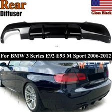 For 2006-2013 BMW E92 E93 M Sport Bumper Rear Bumper Diffuser Lip Shiny Black