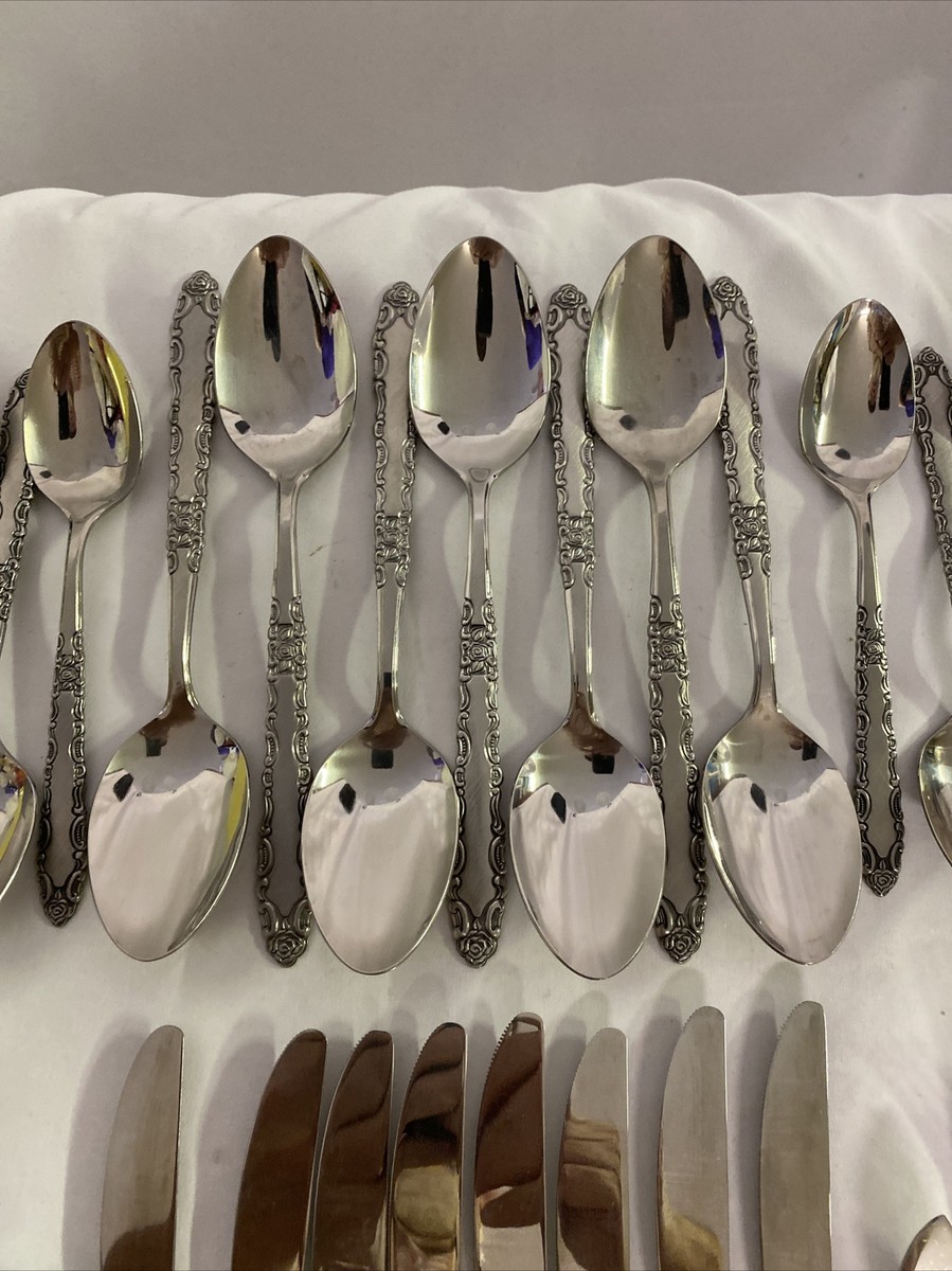 Vintage Orleans Silver Stainless Japan Silverware set (47) Pc