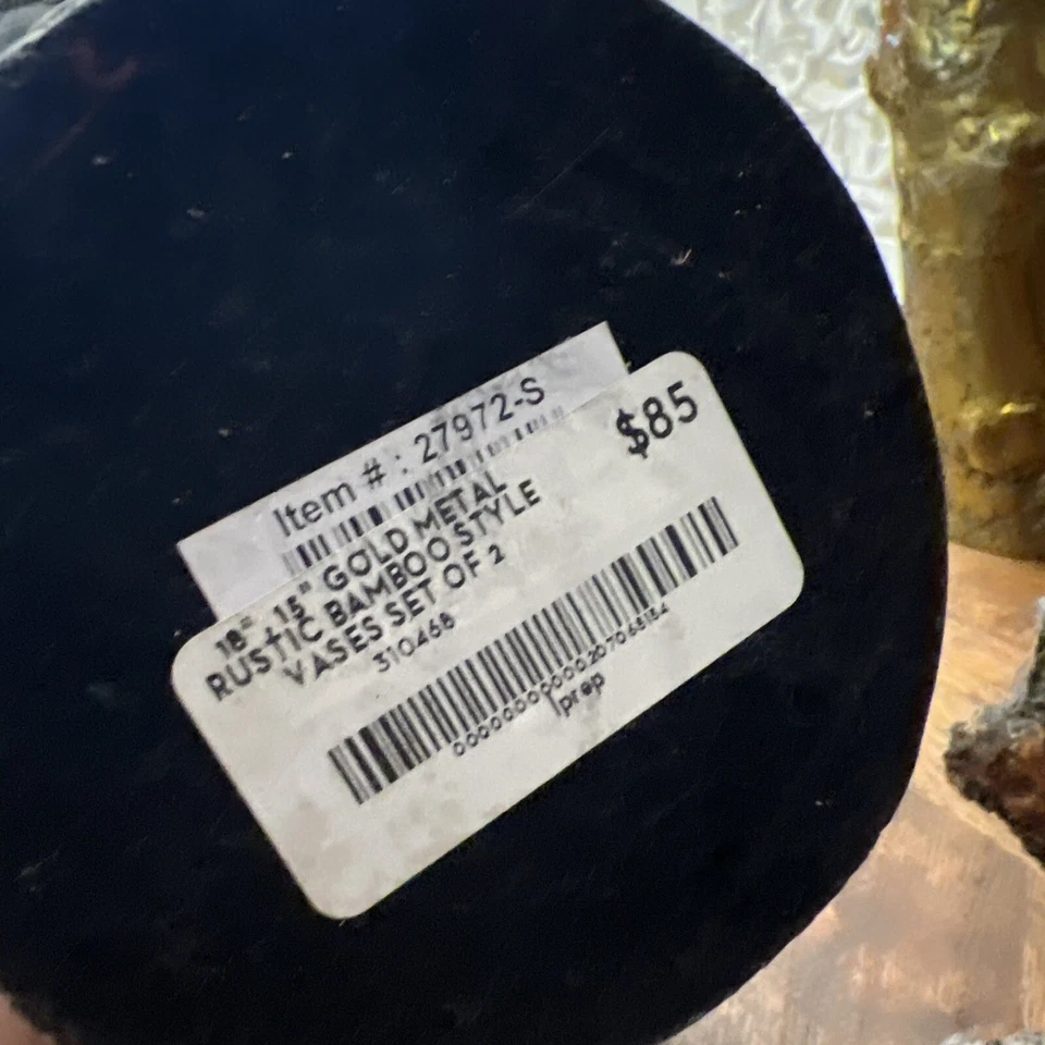 "Juego de jarrones altos coral dorado delgado receptáculo par océano decoración náutica 32 y 30""" Foto 3 de 3