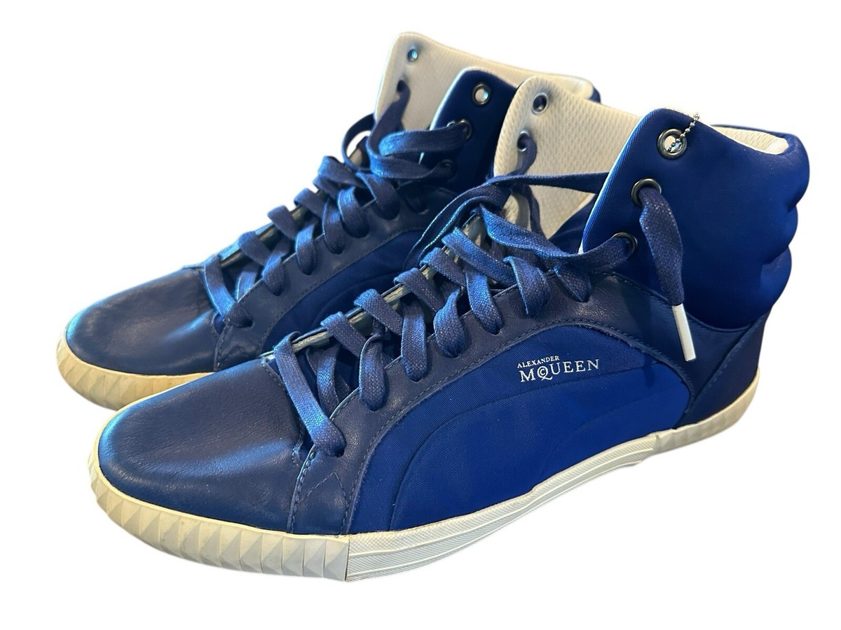 Alexander Mcqueen PUMA Leather High Top Sneakers Blue Men's 10 US