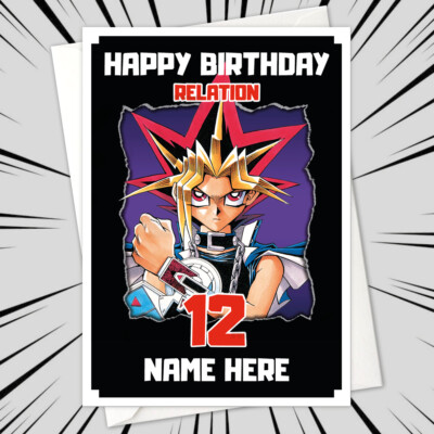personalised yugioh cards Custom Yu-Gi-Oh Style Aluminum Card Personalised YUGI MUTO Birthday Card