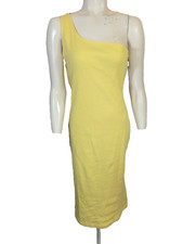 NWT Nine West Gold One Shoulder Ribbed Casual Bodycon Dress Women's Size XL