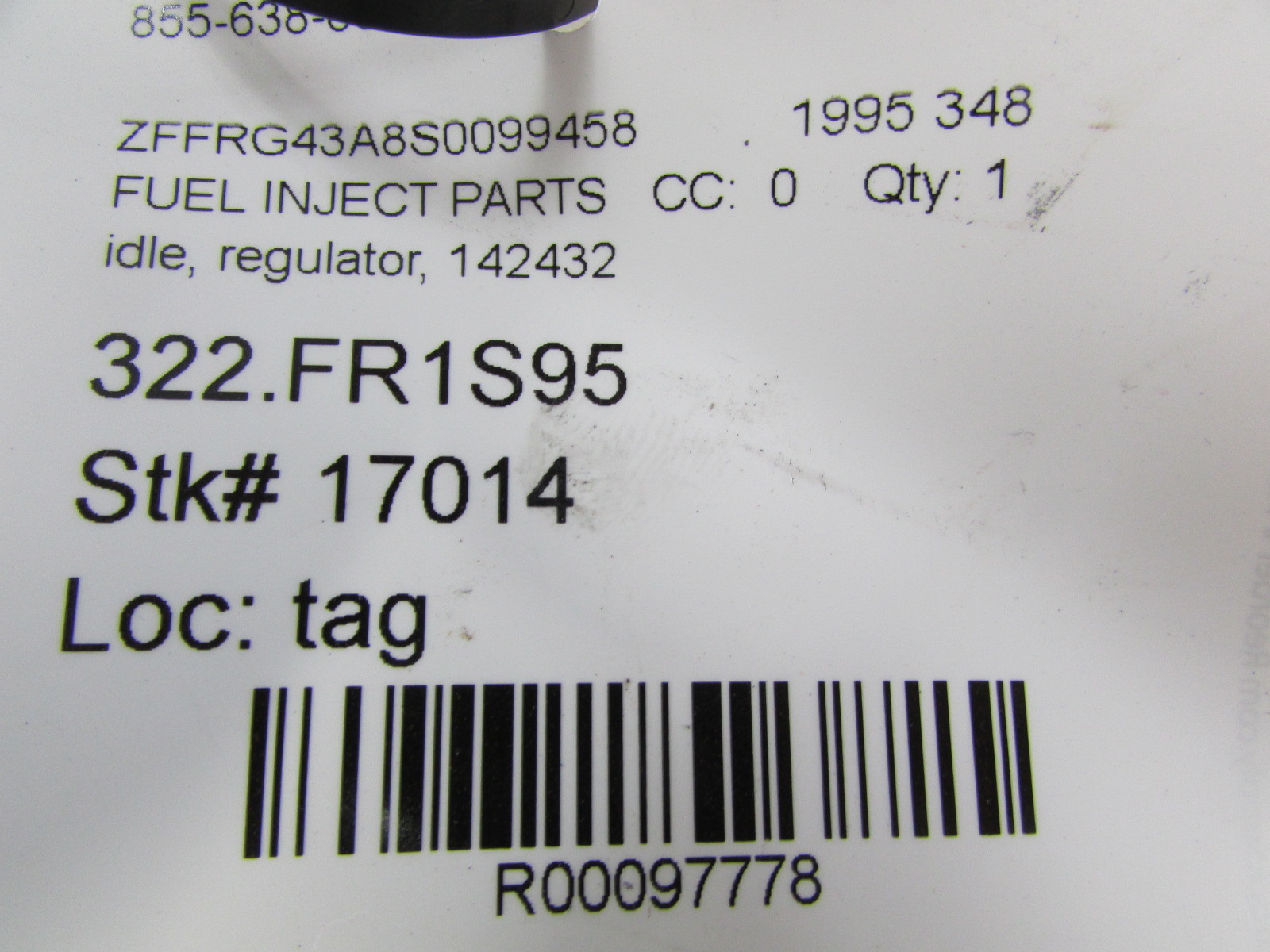 Ferrari 550, Idle Regulator, Idle Air Valve, P/N 142432