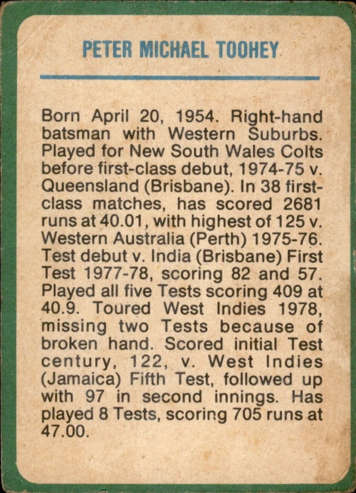 1978 Scanlens Cricket single cards. Choose your Cards. - image 2 of 4