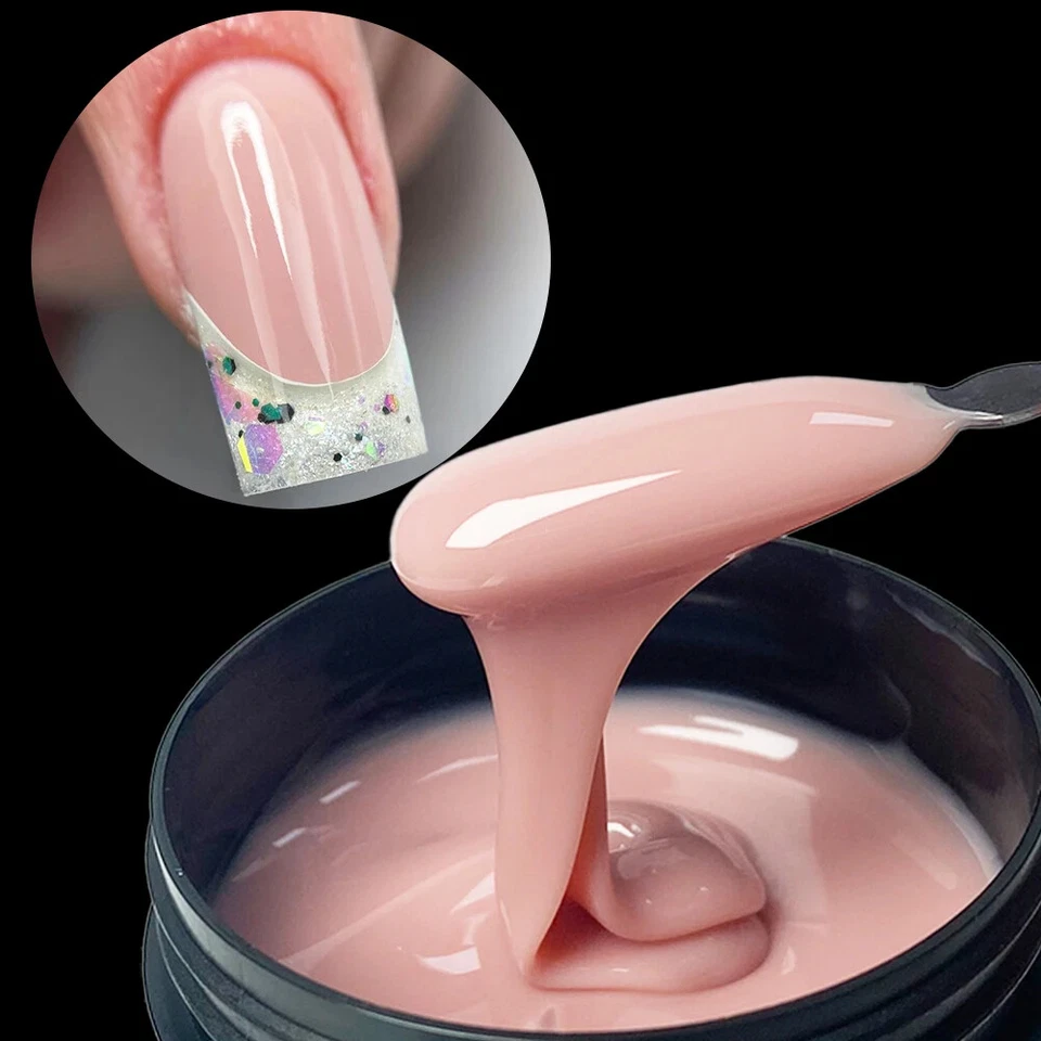 Gel duro lechoso brillante 100 g constructor de uñas extensiones rosa UVLED Foto 4 de 4
