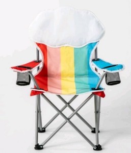 Details About Kids Rainbow Beach Folding Chair Foldable Camping Tailgate Pool Sun Squad Target