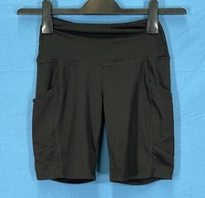 ZENANA Black BRUSHED MICROFIBER Tummy Control SIDE POCKETS Active BIKER SHORTS S