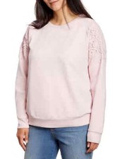 Gloria Vanderbilt Ladies' Pullover with Lace, Pink, Large