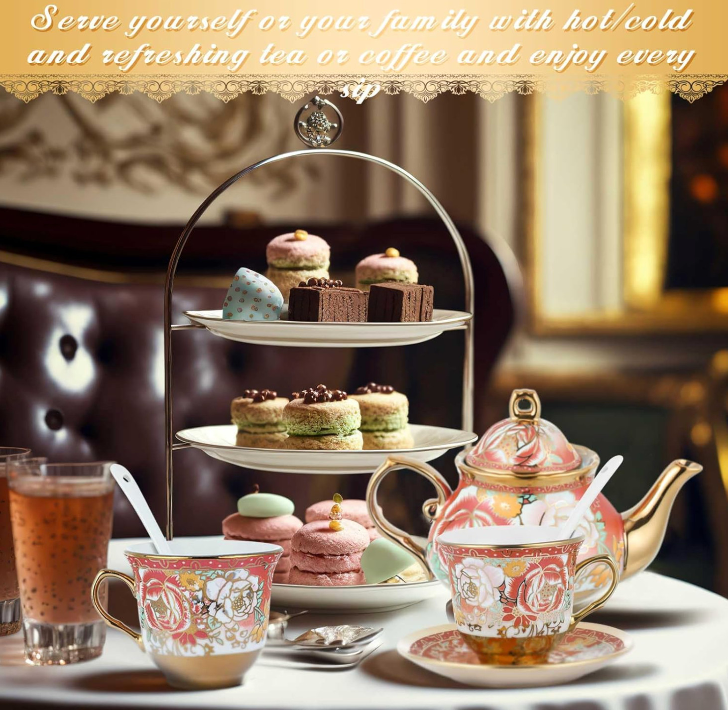 English Porcelain Tea Set Vintage Floral Style China Teapot Wedding Gift for Her