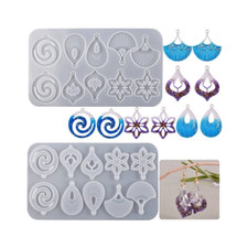 10-Cavity Shiny Earring Pendant Silicone Resin Mold Jewelry Mold